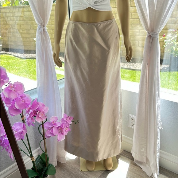 Vintage Gilar Beige Silk Beige Maxi Skirt Size 8,Specials : American Fashion Style Bags On Sale